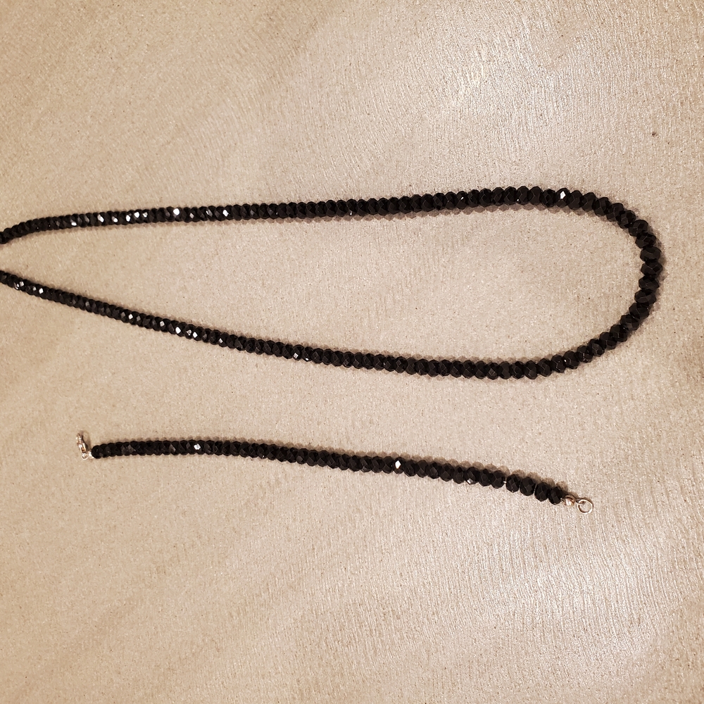 Elegant Black Beaded Necklace and Bracelet Set